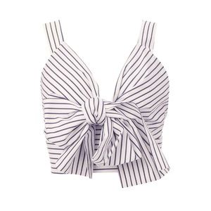 Silvia Tcherassi Ella Pinstripe Bow Top, Size Medium